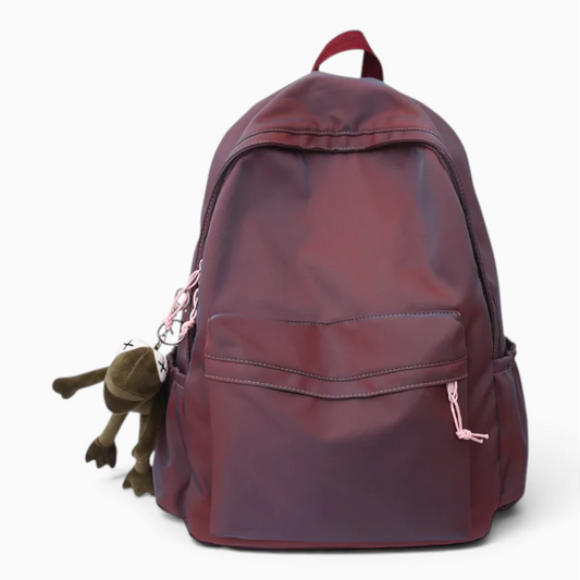 Sac à dos bagage cabine en nylon noir avec compartiments multiples et sangles d'épaule rembourrées