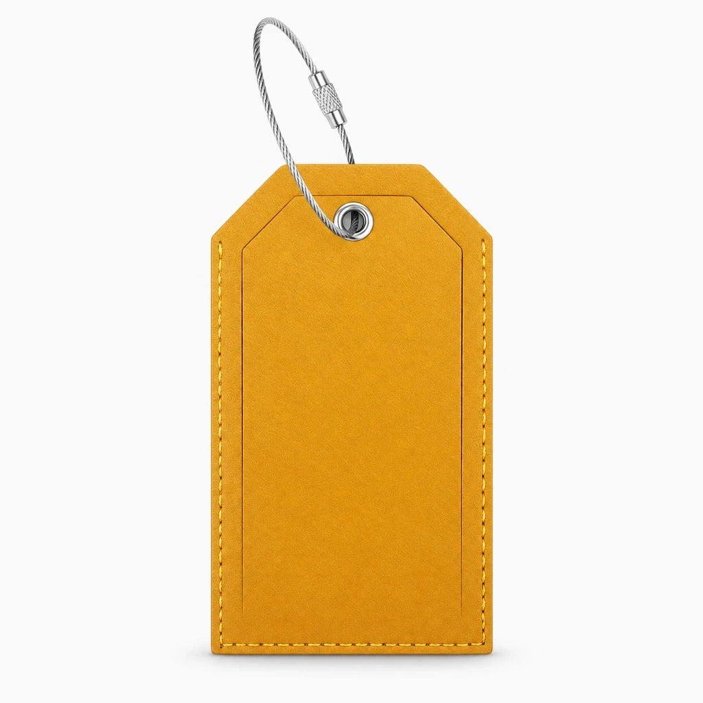 Étiquette compacte en cuir PU prête à être attachée à votre sac de voyage ou valise