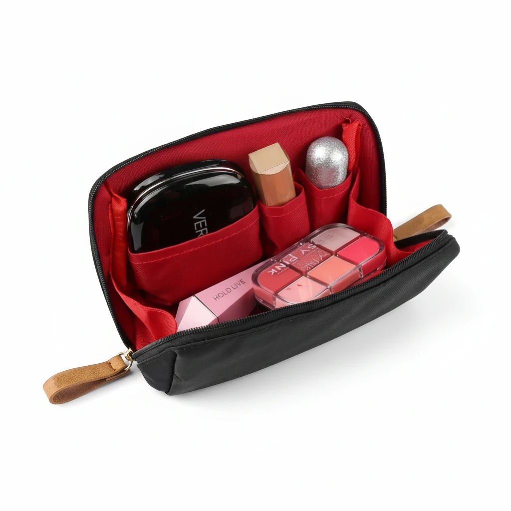 Pochette toilette élégante et fonctionnelle, compartiments internes pour meilleure organisation
