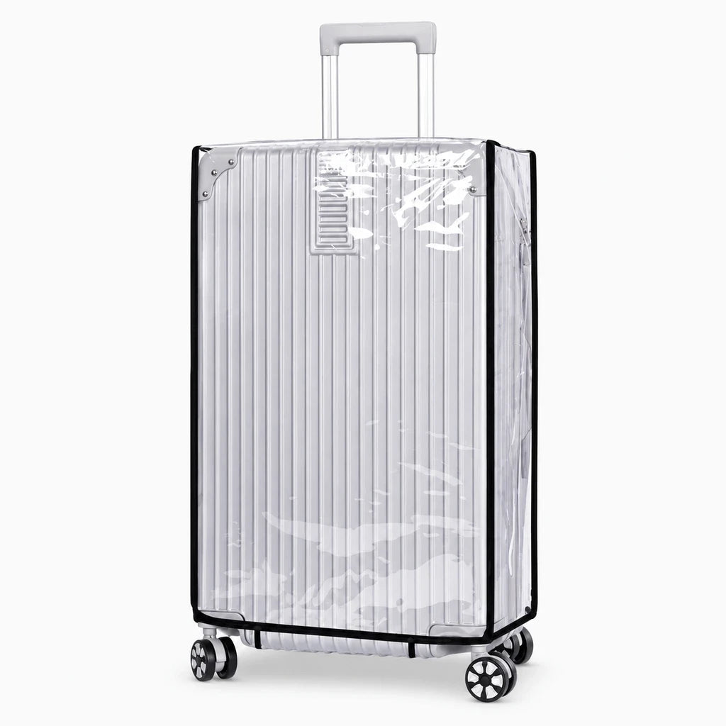 Housse de protection pour valises en matière synthétique blanc, enveloppant complet trois-quarts