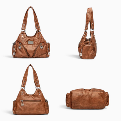 Petit sac à main noir de profil, proportions équilibrées et raffinées