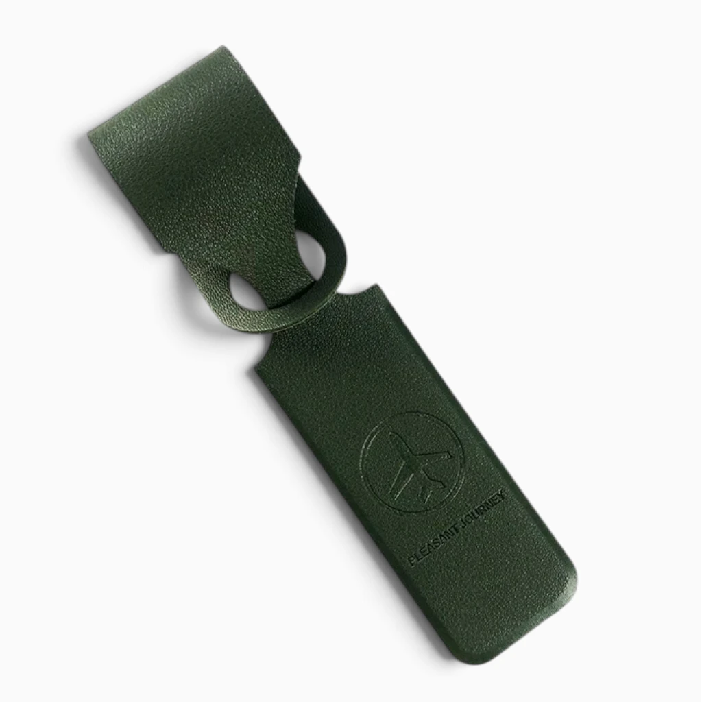 Accessoire identification bagage en cuir synthétique marron clair