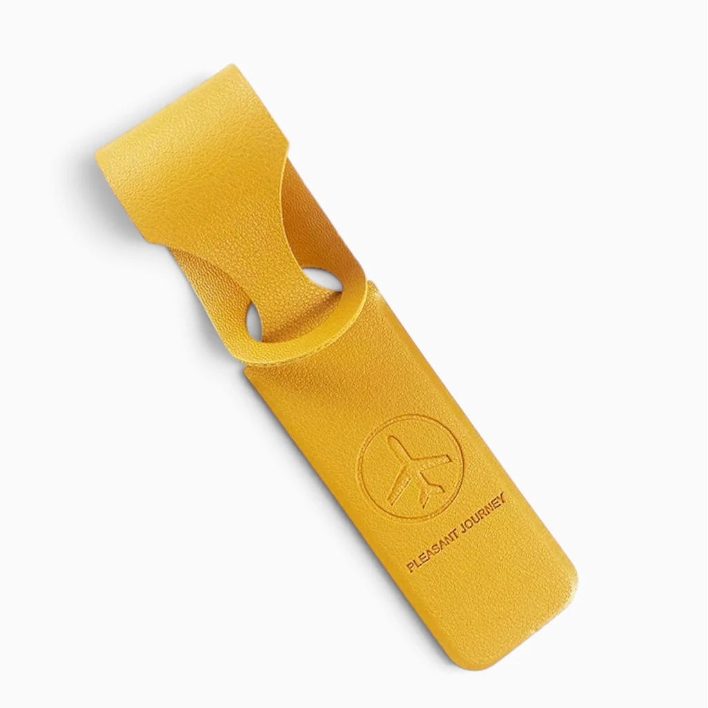 Porte étiquette valise bleu marine avec compartiment pour adresse