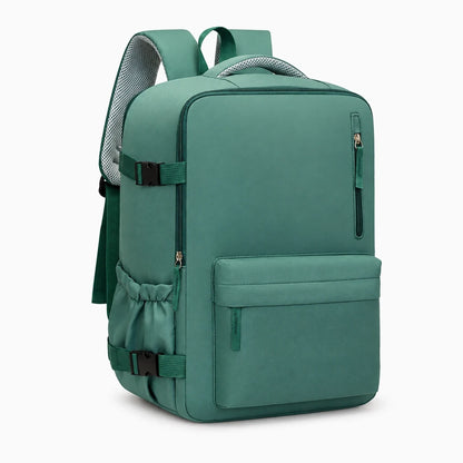 Sac à dos professionnel gris ouvert montrant l'organisation intérieure et la poche ordinateur
