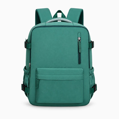 Sac à dos business beige présenté de face avec détails des sangles ergonomiques