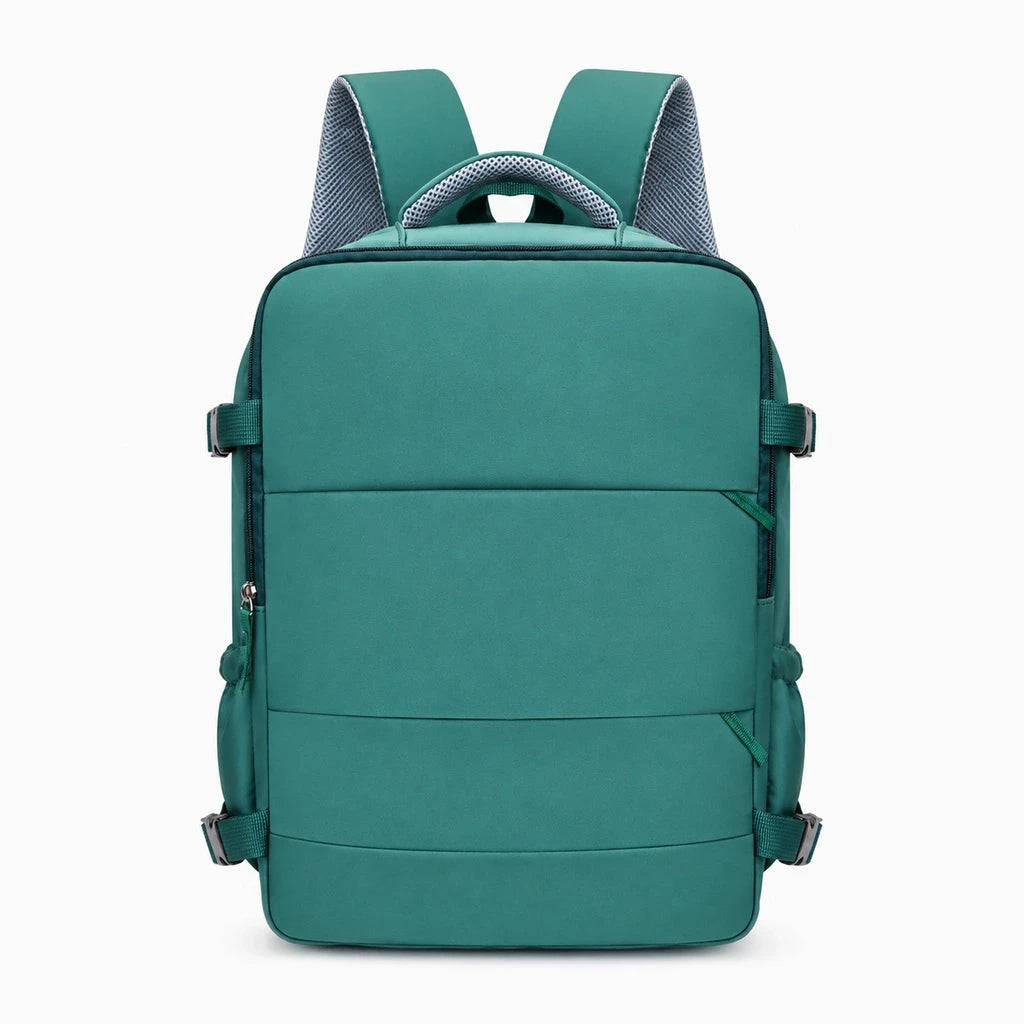 Sac dos cabine avion gris avec sangles rembourrées, idéal pour trajets aériens courts