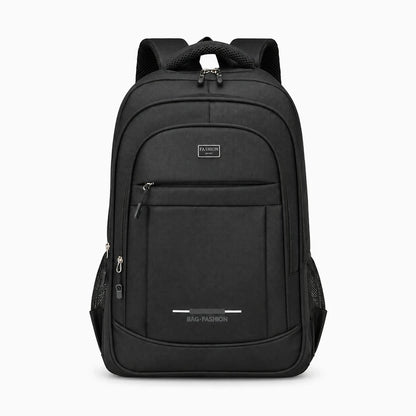 Sac à dos léger noir avec compartiment ordinateur portable, structure textile souple