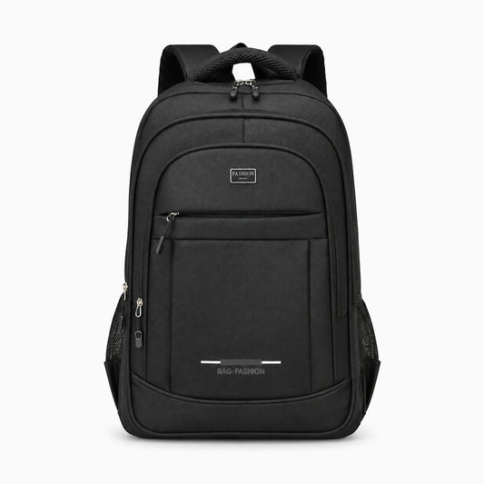 Sac à dos léger noir avec compartiment ordinateur portable, structure textile souple