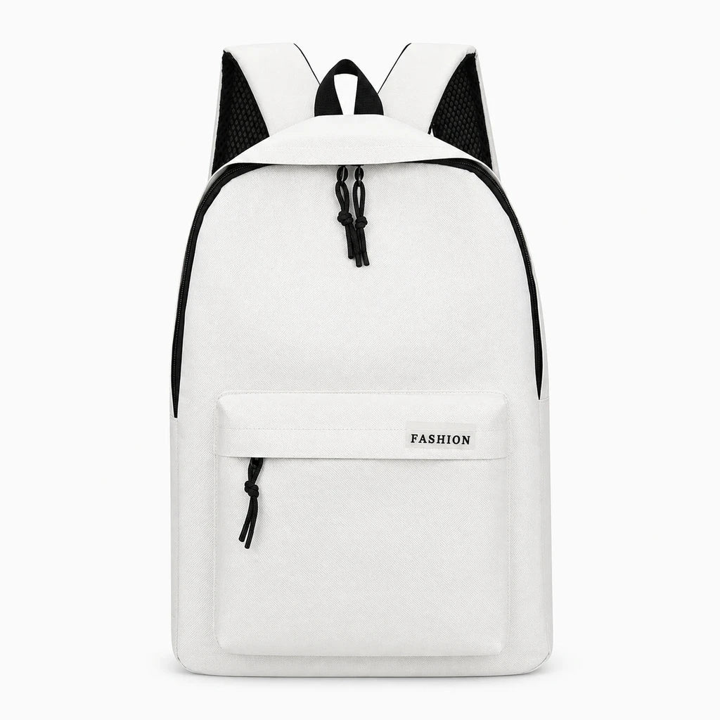 Sac à dos lycée noir avec bretelles réglables, design épuré et minimaliste