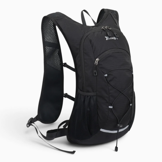 Sac à dos running noir ultra-léger avec bretelles rembourrées pour le trail