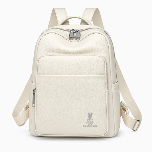 Sac à dos sport femme en PU noir avec bretelles réglables et grandes poches