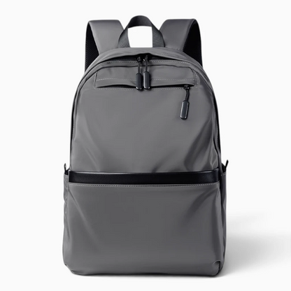 Grand sac à dos en tissu imperméable gris pour déplacements quotidiens