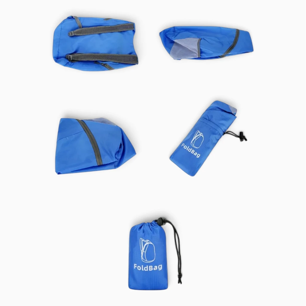 Sac à dos randonnée léger et pliable en bleu, parfait pour escapade urbaine et nature