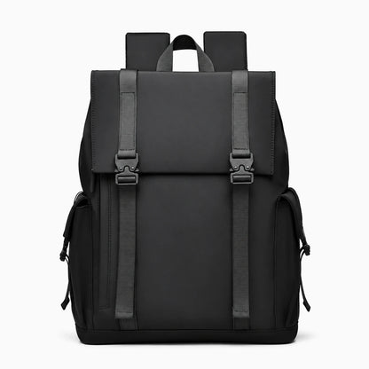 Sac à dos homme urbain noir vue de face avec sangles ajustables
