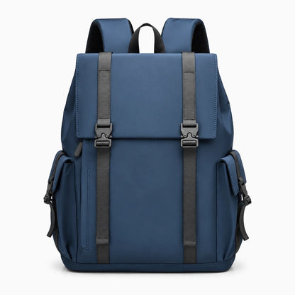 Sac à dos de voyage homme bleu marine détail poche latérale