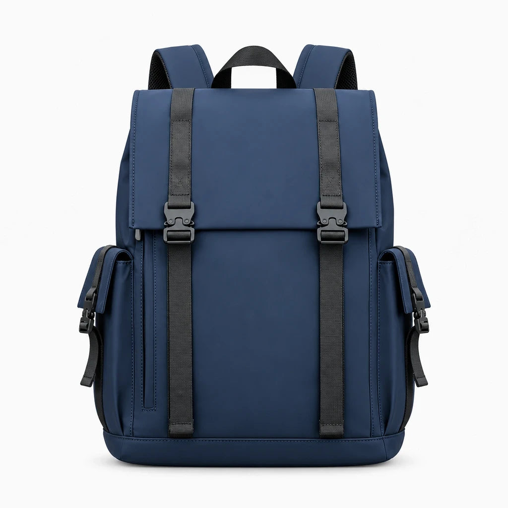 Sac à dos homme urbain ouvert montrant organisation intérieure et doublure