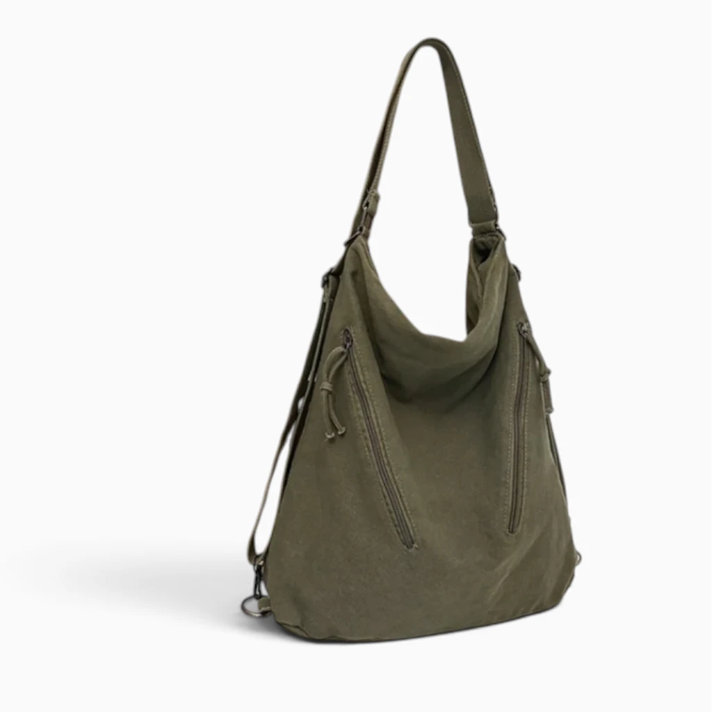 Détail de la toile textile souple du sac à dos femme ultra léger, texture fine et douce