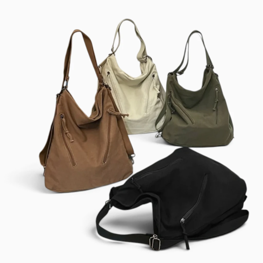 Sac à dos ultra léger femme noir en contexte sortie soirée, design minimaliste épuré