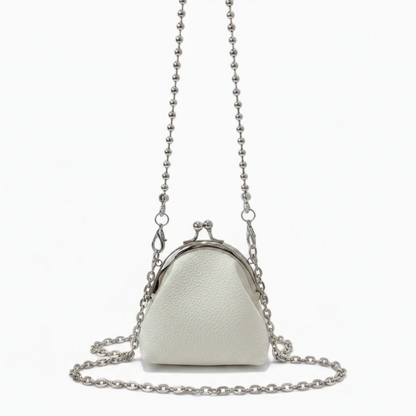 Sac à main femme tendance 2025 noir avec chaîne métallique, format mini tube