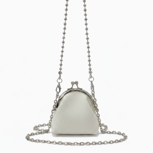 Sac à main femme tendance 2025 noir avec chaîne métallique, format mini tube