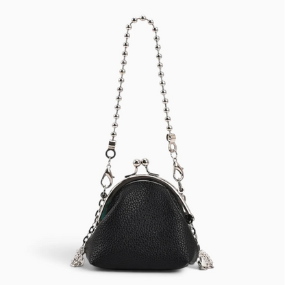Mini sac à main blanc structure compacte, bandoulière chaîne raffinée