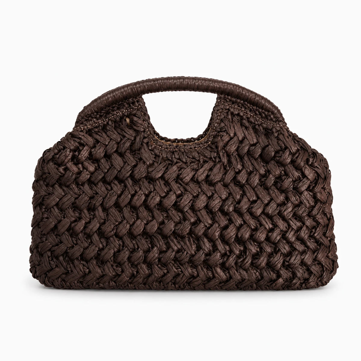 Détail du tressage fin du sac panier et de sa fermeture soignée
