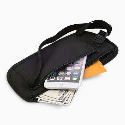 Sac ceinture voyage compact en textile souple noir