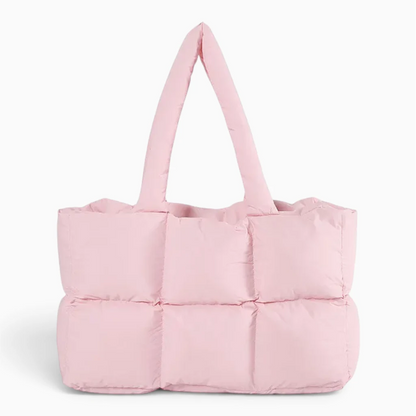 Sac bandoulière femme marron avec finition matelassée brillante