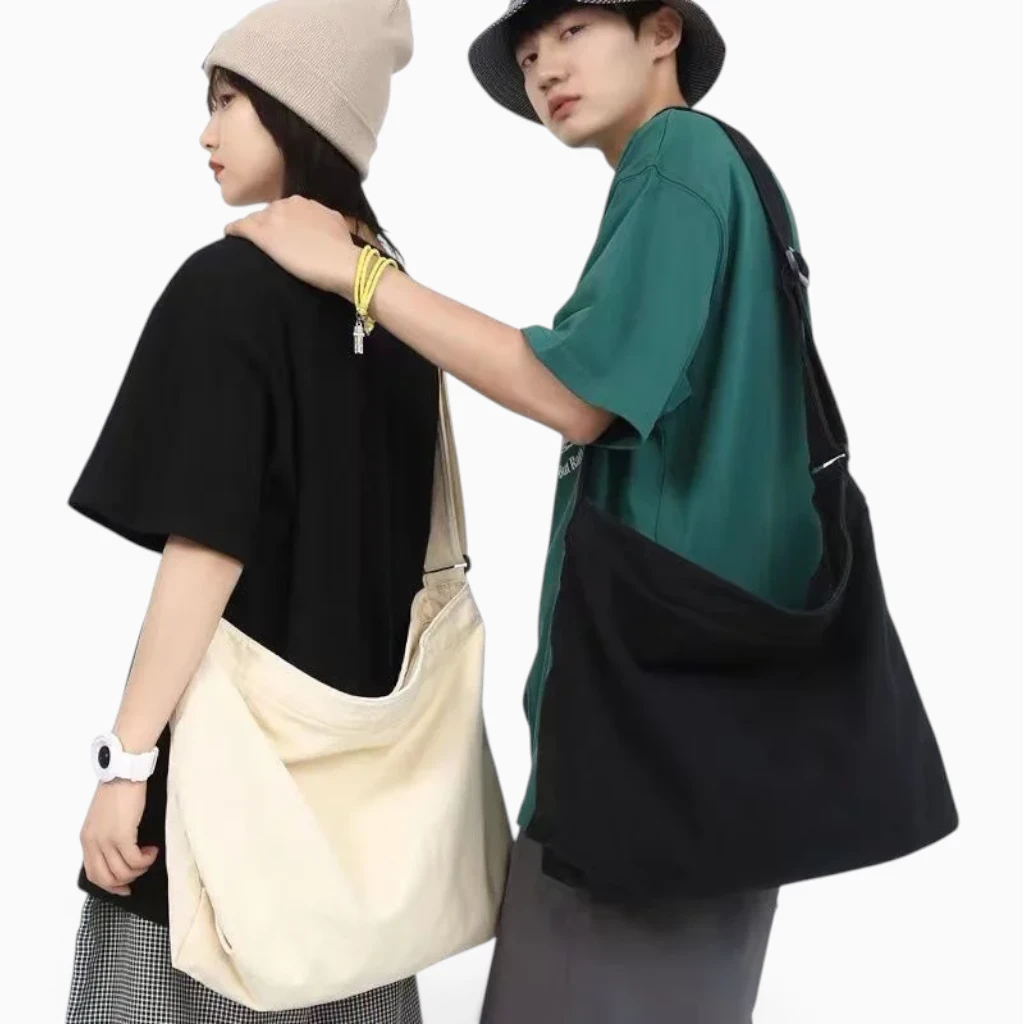 Sac cabas en coton disponible en plusieurs coloris, adapté aux trajets scolaires et universitaires