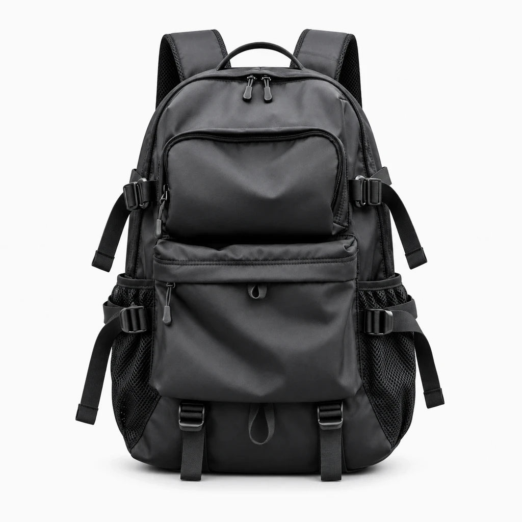 Sac cartable robuste de couleur neutre, design fonctionnel pour bureau et études