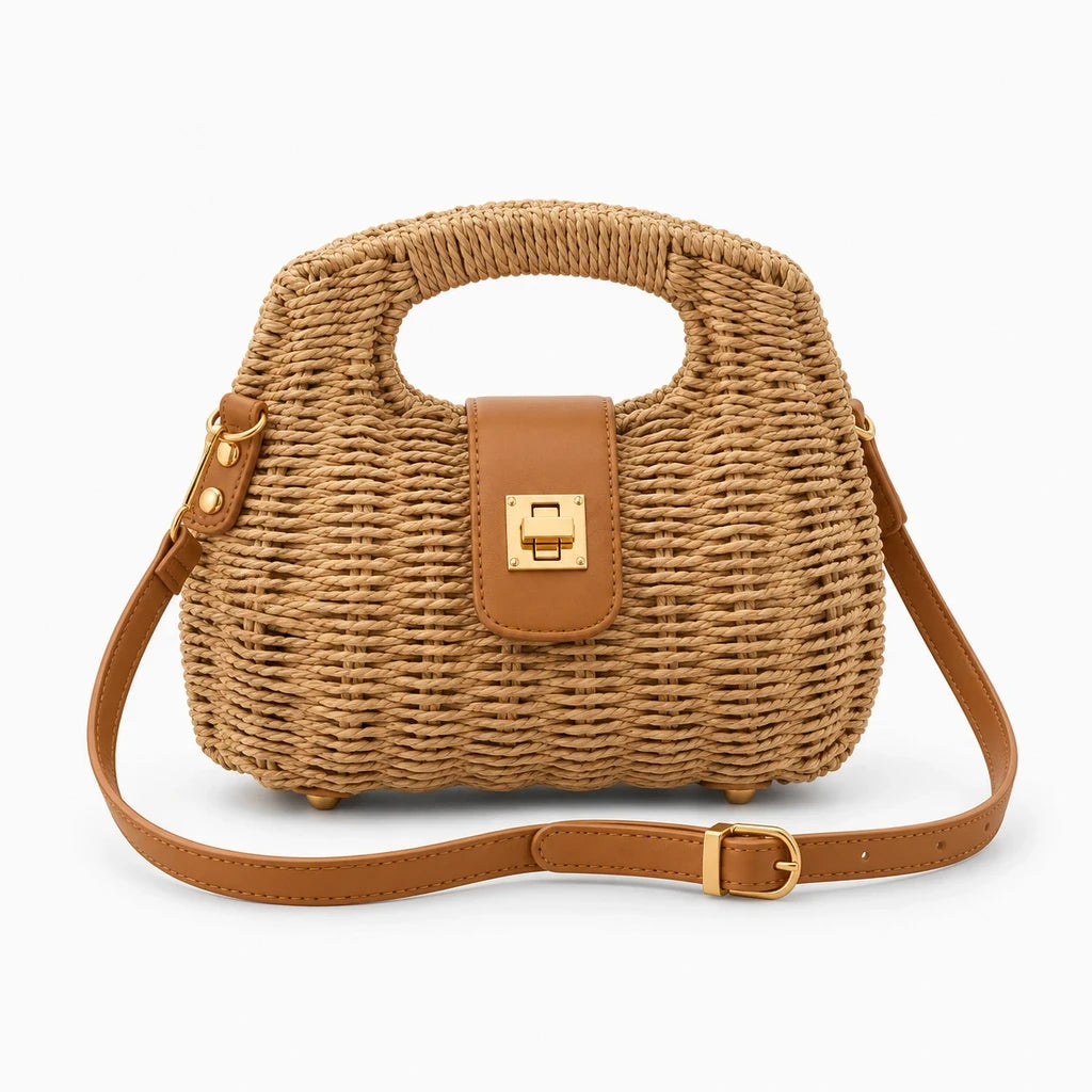 Détail de la texture tissée du sac été bandoulière, volume souple et léger