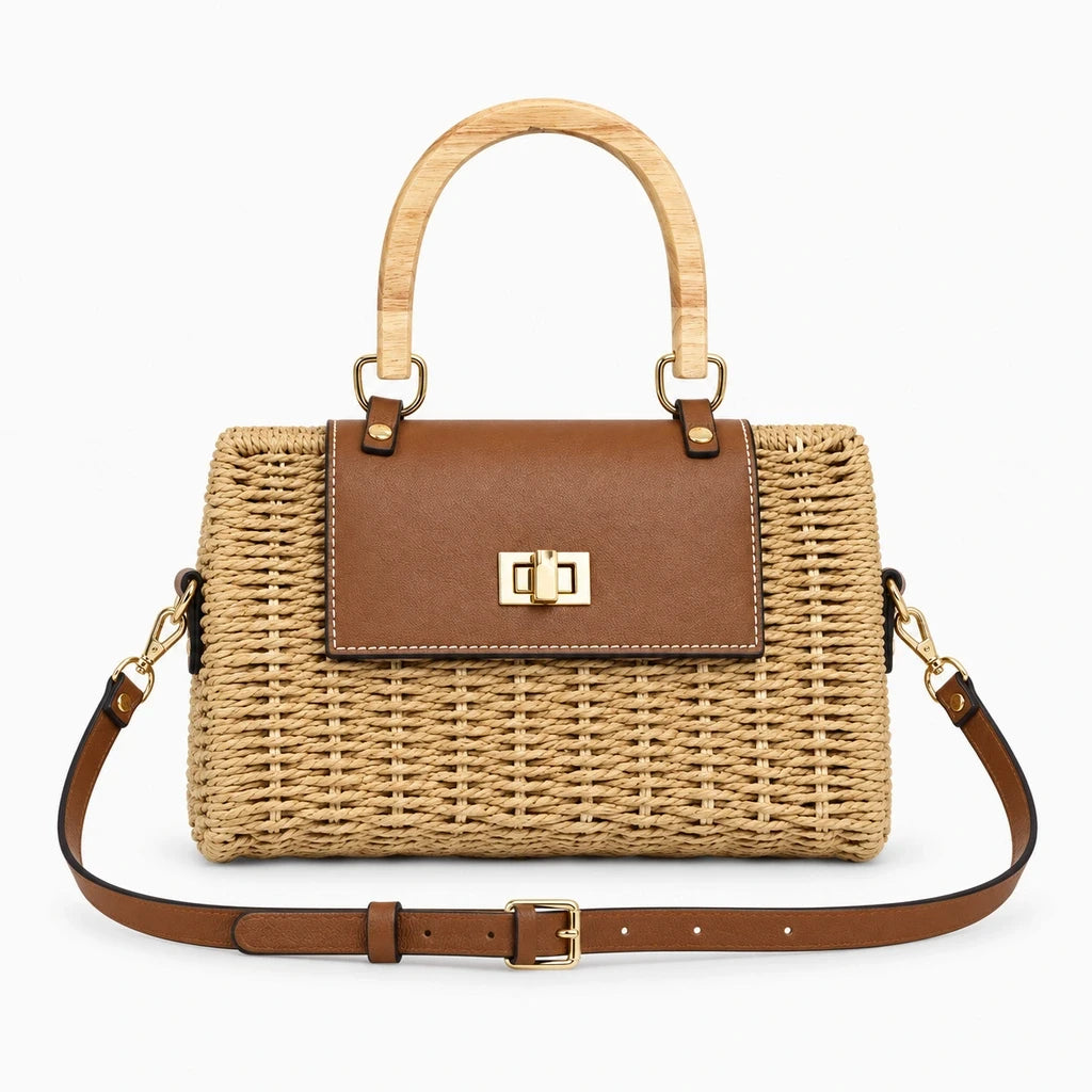 Sac porté bandoulière teinte naturelle, accessoire incontournable pour l'été