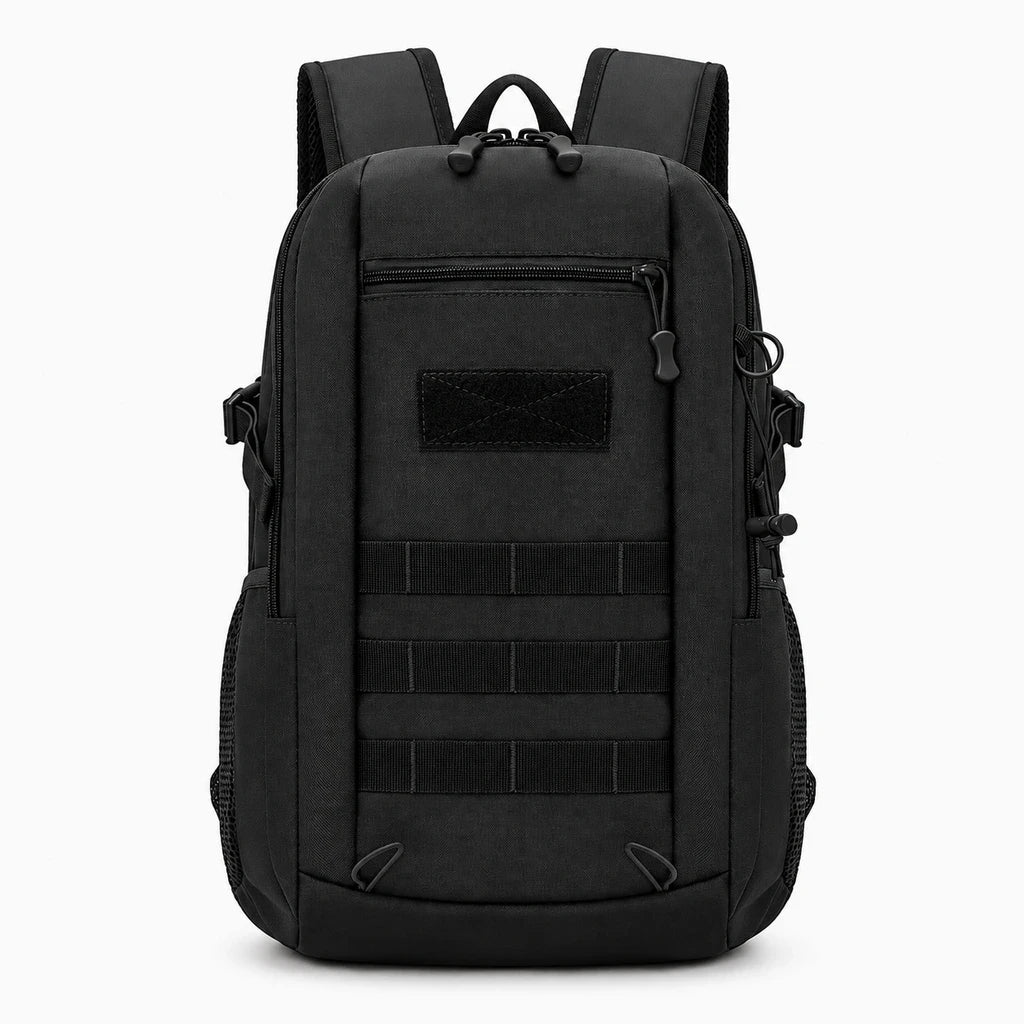 Détail du dos du sac kaki montrant les sangles ergonomiques et la structure