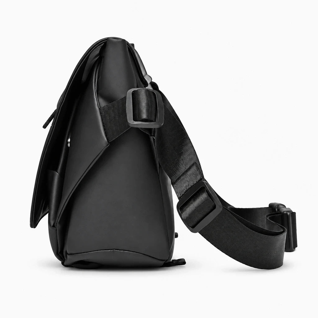 Sac messager gris foncé avec sangle de transport ergonomique