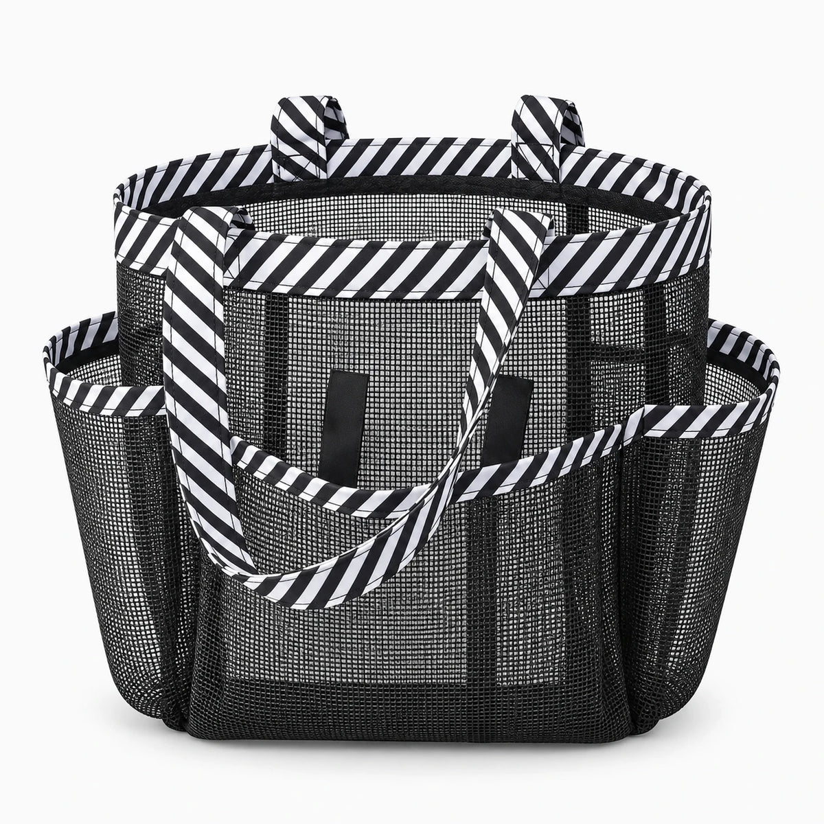 Pochette de rangement tissu femme avec maille aérée, fermée vue de face
