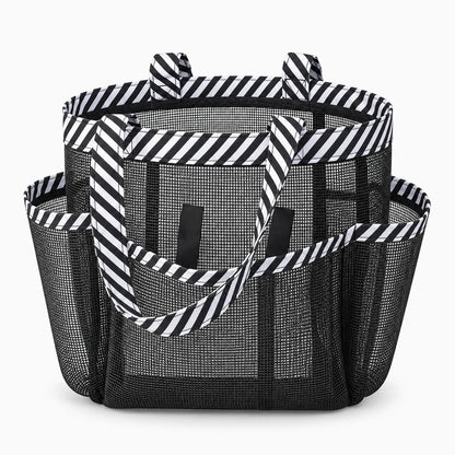 Pochette de rangement tissu femme avec maille aérée, fermée vue de face