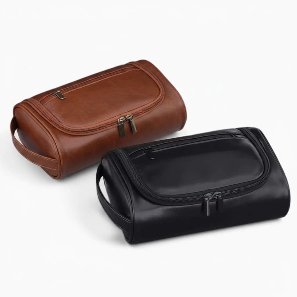 Trousse de toilette femme de voyage noire, dimensions adaptées au bagage cabine