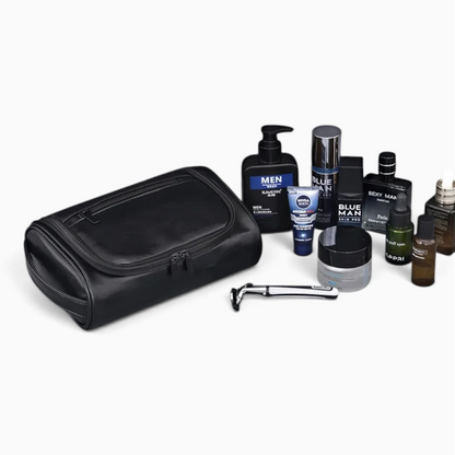 Trousse de toilette femme voyage rangée dans un sac, protection étanche intégrée